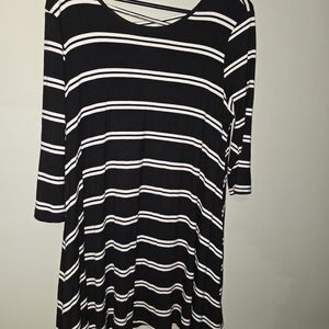 Wishful Park Black and White Striped Tunic